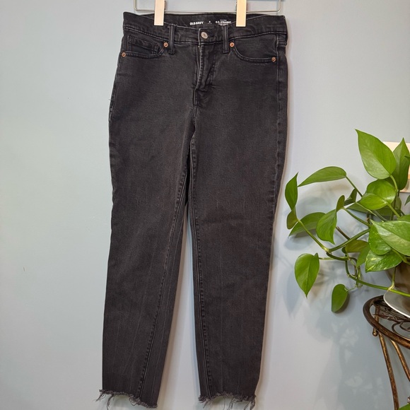 Old Navy OG Straight High Rise Jeans in Black. Women’s 4 Petite - Picture 3 of 13
